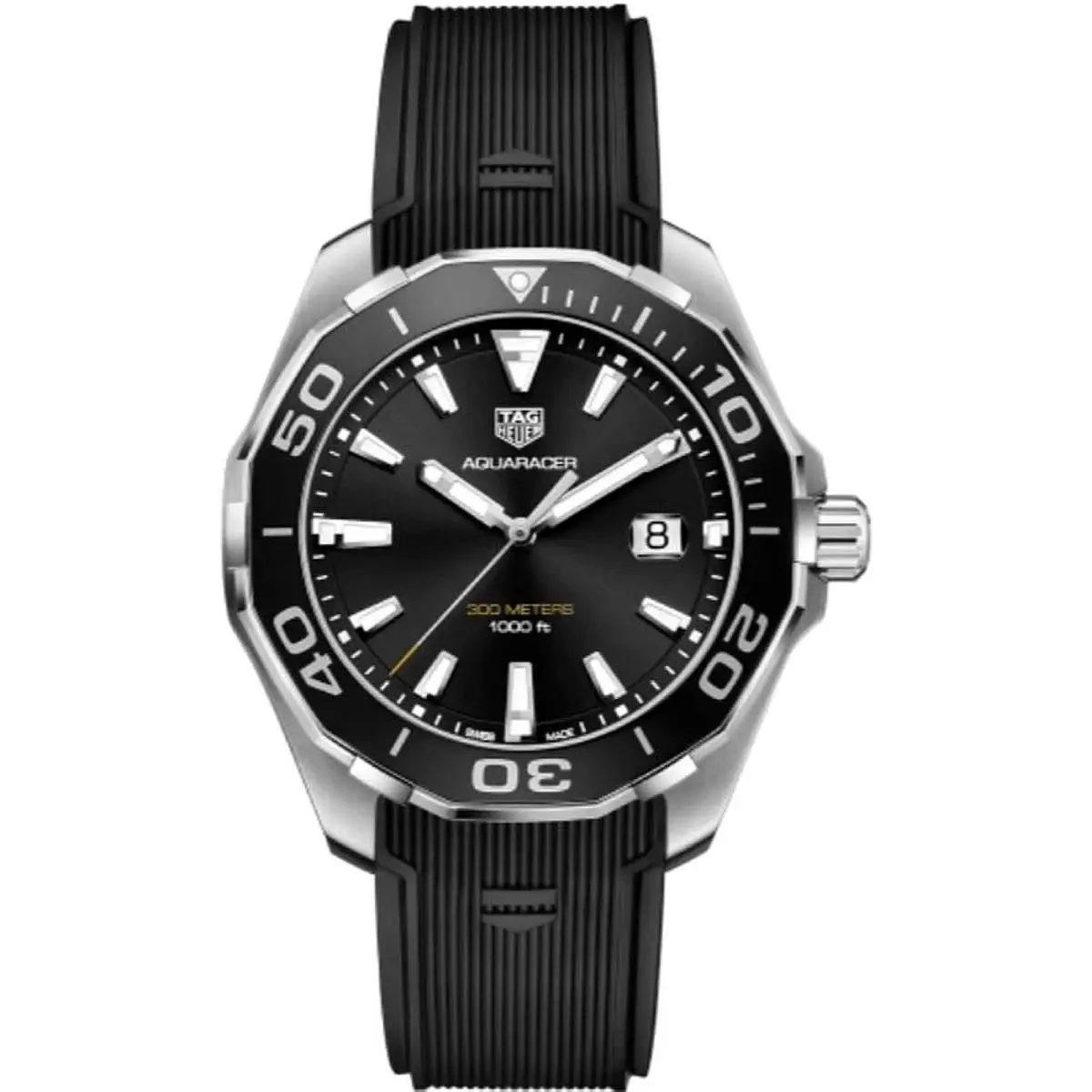 Aquaracer Black Sunray Dial Mens Watch WAY101A.FT by Tag Heuer
