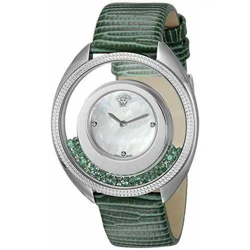 Versace Women`s VQO020015 Destiny Precious Diamonds Leather Wristwatch