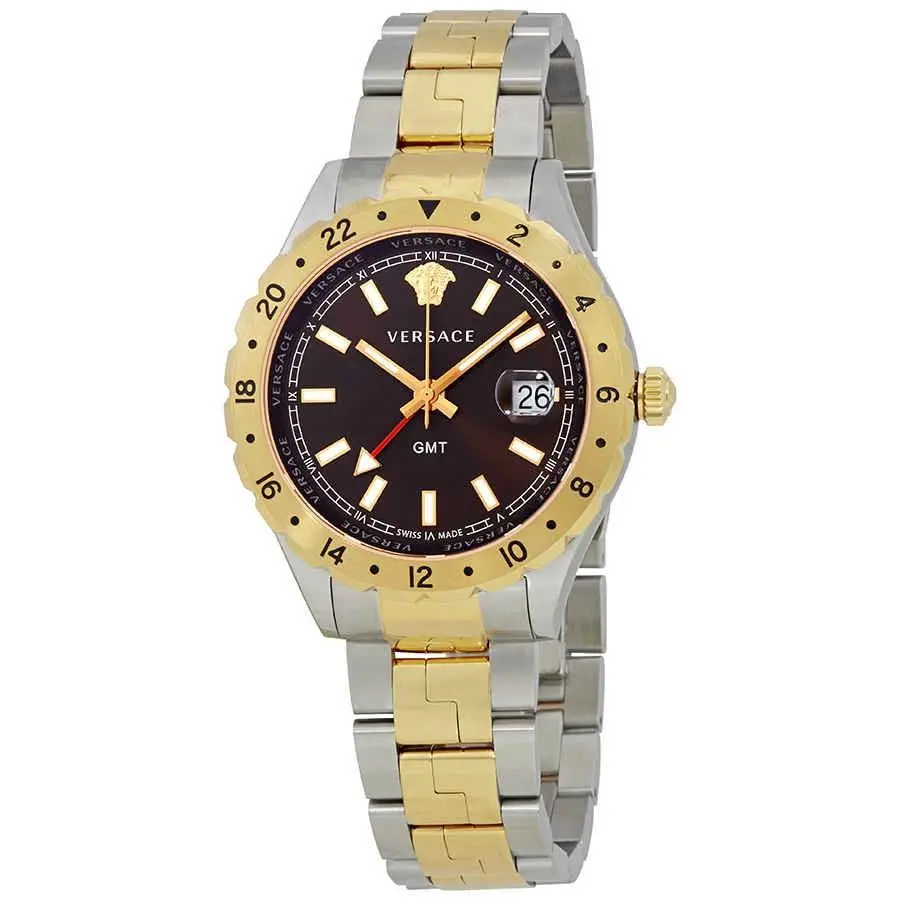 Versace Hellenyium Brown Dial Two-tone Men`s Watch V11040015