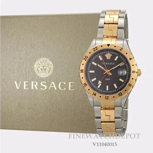 Men`s Versace Hellenyium Brown Dial Two-tone Watch V11040015