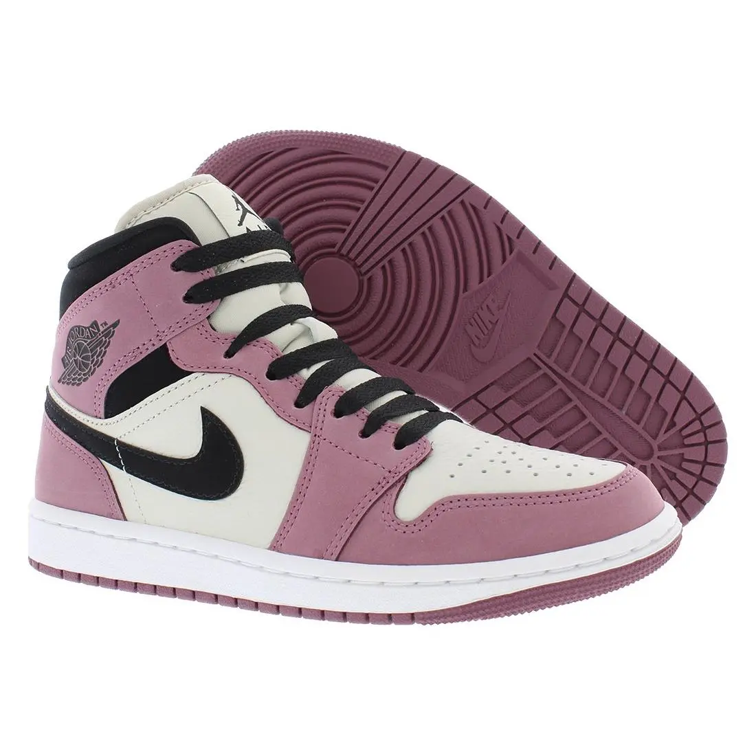 Nike Air Jordan 1 Mid SE Womens Shoes Size 11.5 Color: Light/mulberry/black