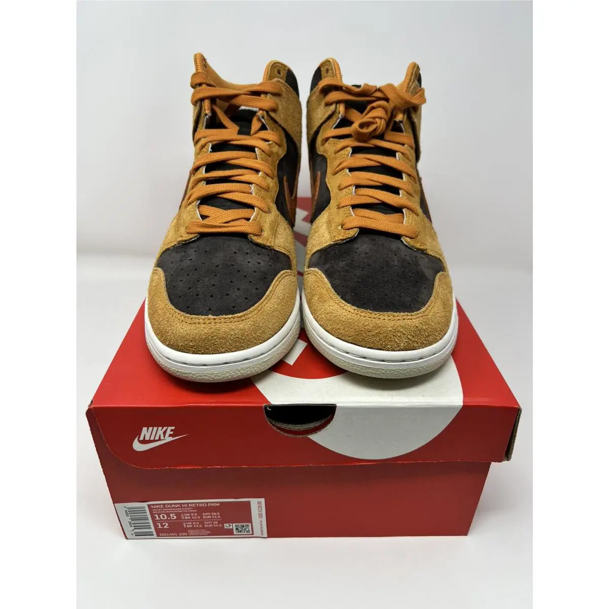 Nike shoes - Nike Dunk Hi Retro PRM - DD1401-200 - Velvet Brown/Dark Russet-Dark Curry-Sail 0