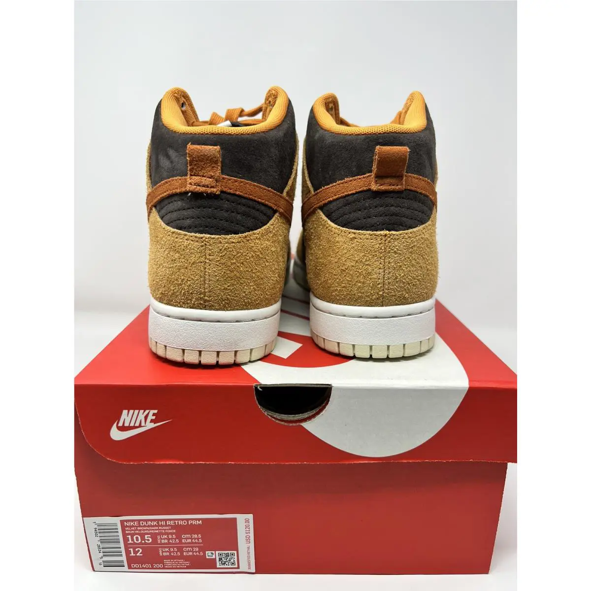 Nike shoes - Nike Dunk Hi Retro PRM - DD1401-200 - Velvet Brown/Dark Russet-Dark Curry-Sail 2