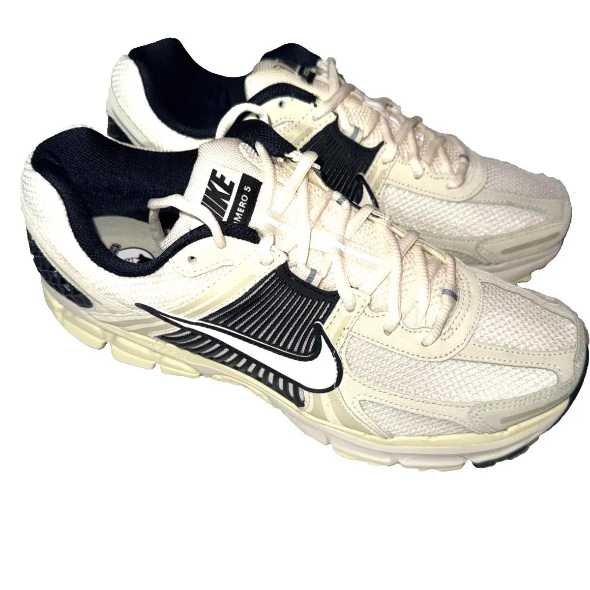 Nike Zoom Vomero 5 Alabaster Pale Ivory Black Mens 10.5 Running Shoe HF1553-701 - Ivory