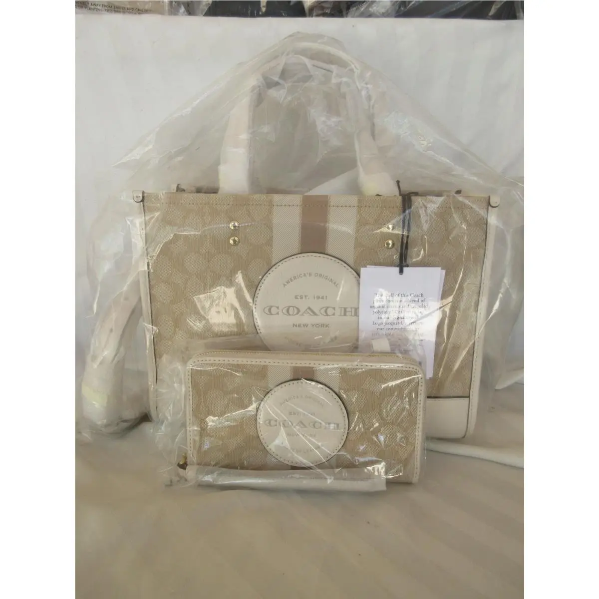 Dempsey Carryall Bag or Bag Wallet Set Options: Shoulder/crossbody/hand Carryall Bag+Wallet SET IM CHALK LIGHT KHAKI MD by Coach
