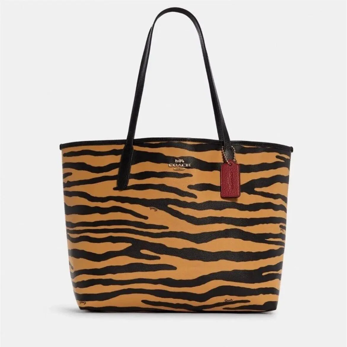 Tiger City Tote or Set S : Tote/wristlet s /wallet or Crossbody Mini Set  Tote ONLY Tiger Animal Print City Tote New by Coach