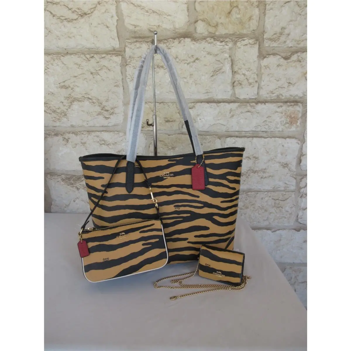 Tiger City Tote or Set S : Tote/wristlet s /wallet or Crossbody Mini Set 3-PC Tote+Nolita Wristlet+ Chain mini x-body SET by Coach