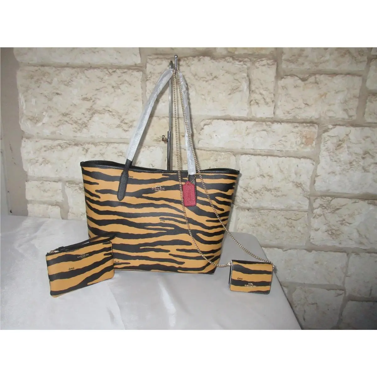 Tiger City Tote or Set S : Tote/wristlet s /wallet or Crossbody Mini Set 3-piece Set Tote+Mini X-Body+ Small wristlet by Coach
