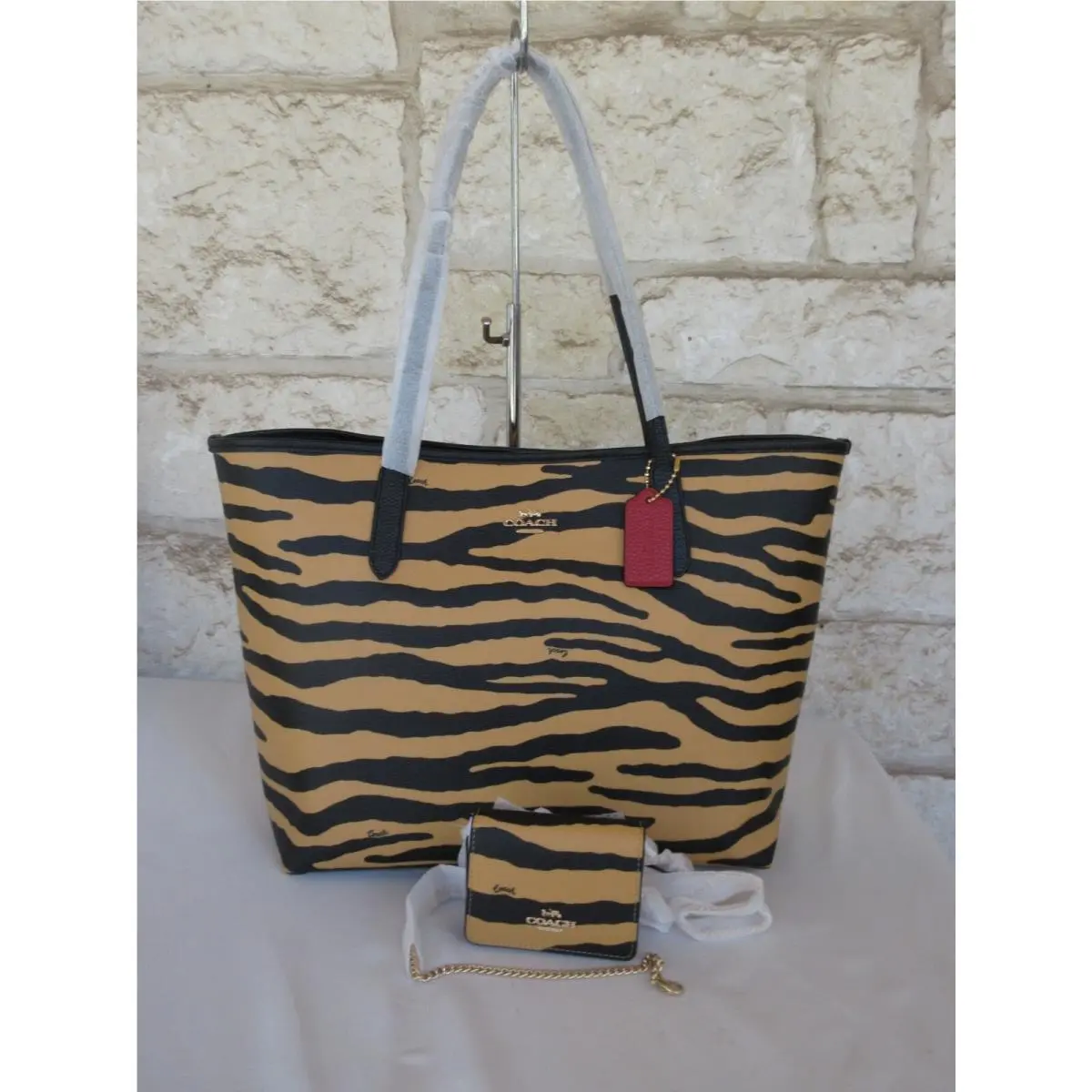 Tiger City Tote or Set S : Tote/wristlet s /wallet or Crossbody Mini Set Tote+ Chain mini purse/wallet x-body Tiger/Animal by Coach