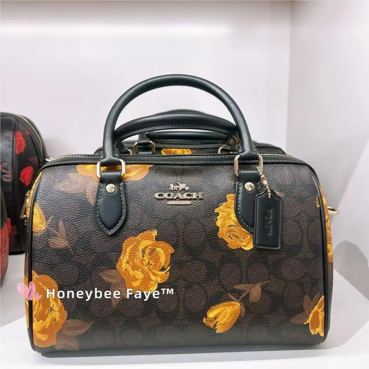 Coach Rowan Satchel Bag cce30 with Floral Print