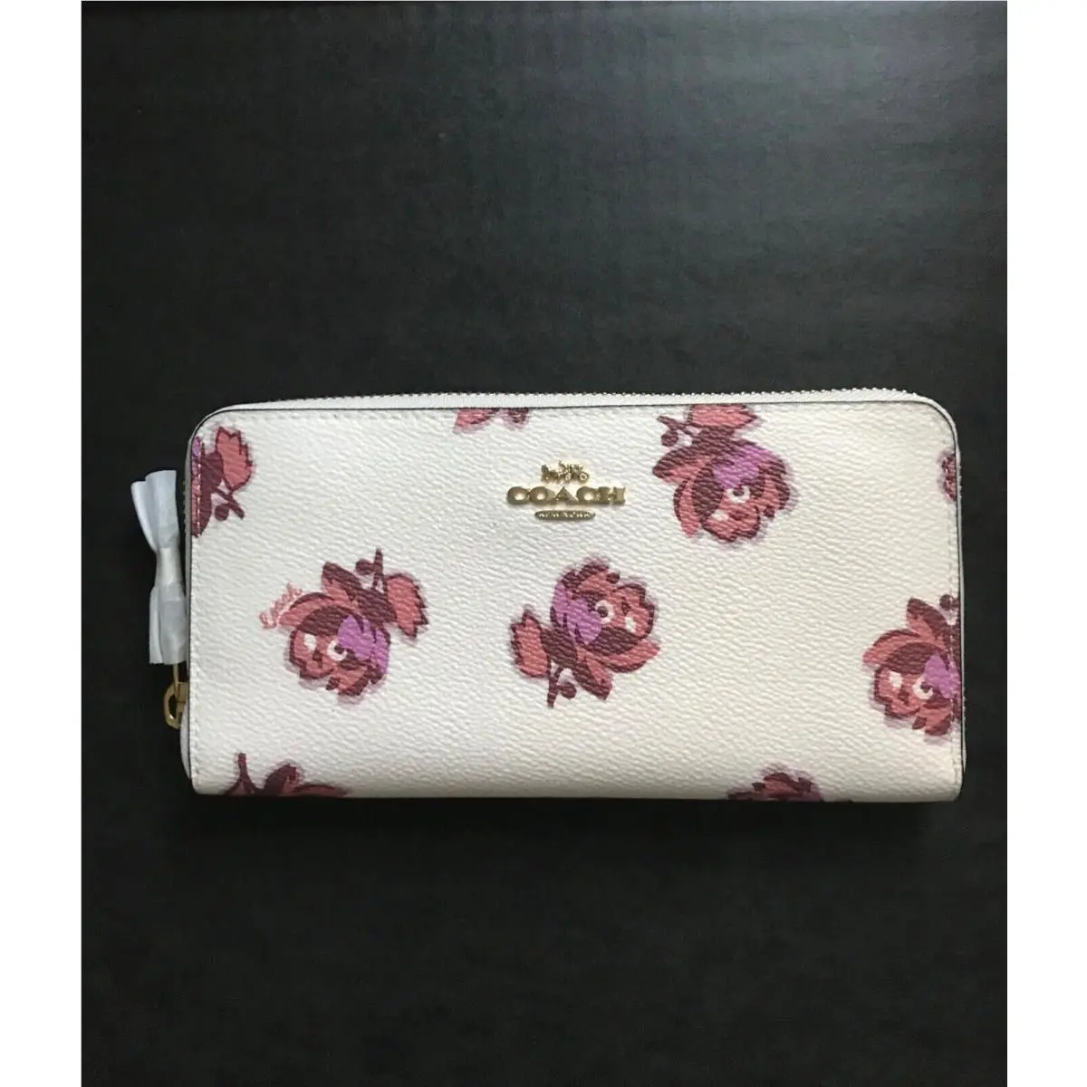 Chalk Floral Rose Leather Crossbody LG Wristlet Wallet or 3 Pcs. Opt Large Rose Floral Print Accordion Leather Wallet by Coach