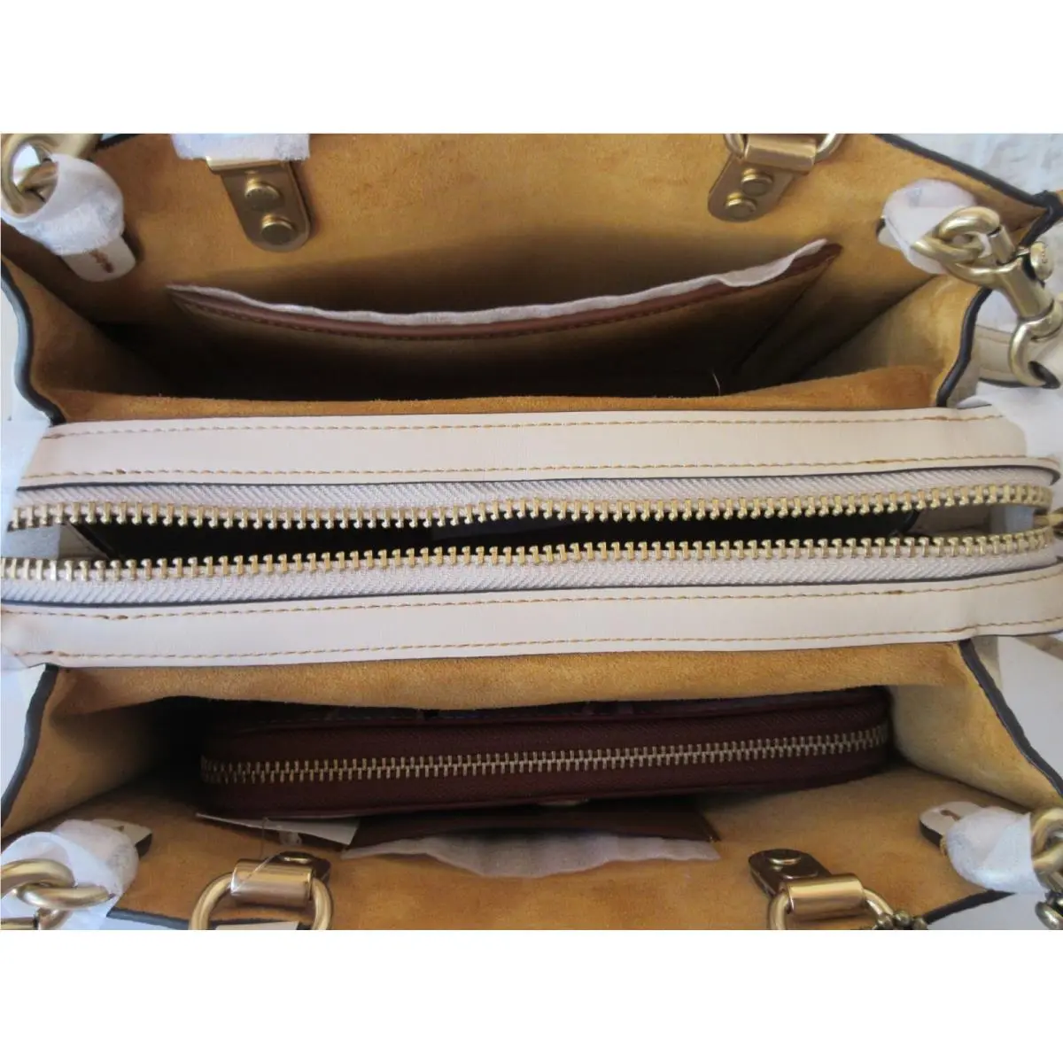 Coach  bag  - COACH MINT & SERF ROGUE 25 or SET OR Lg Wallet choices - Handle/Strap: Ivory, Hardware: Brass, Exterior: Ivory multi Graffiti choices Coach x Mint + Serf ©Mint + Serf