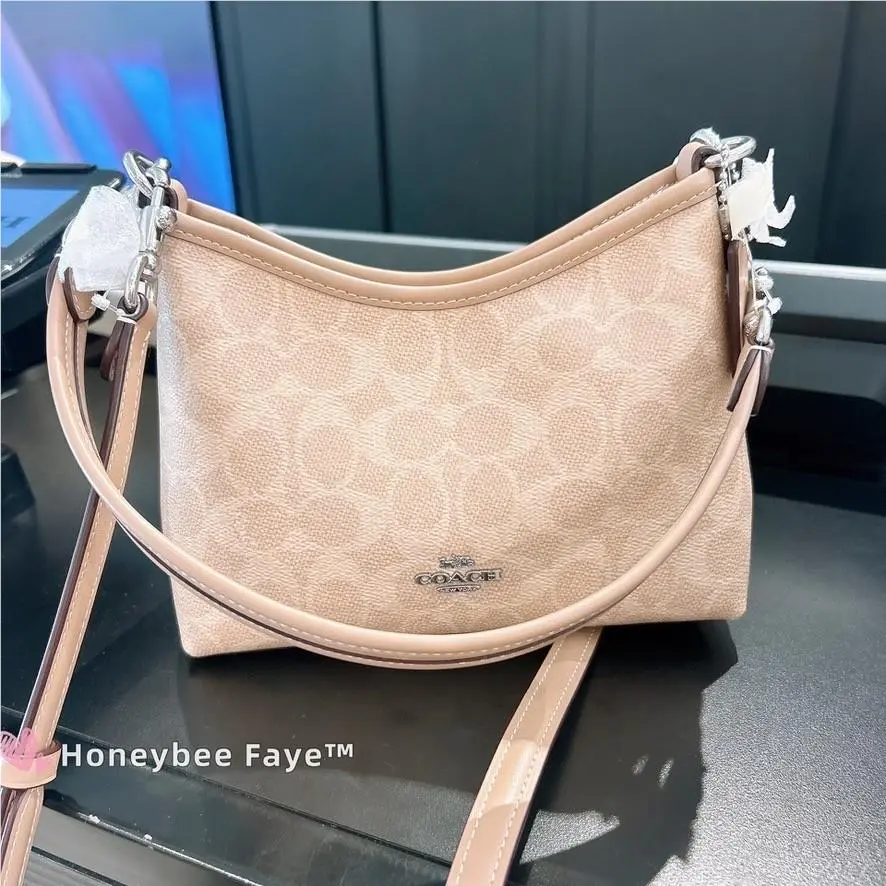 Laurel Small Shoulder Bag with Floral/flower/tassels CBH15 Sand/Taupe by Coach