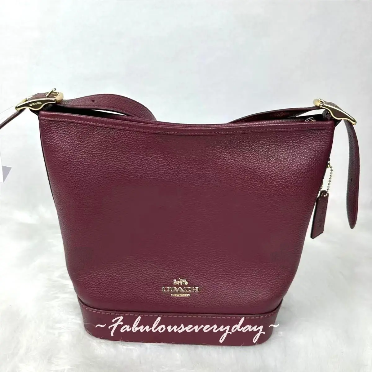 Coach Jude Duffle Bag Crossbody in Leather/gold/dark Wine CBH18
