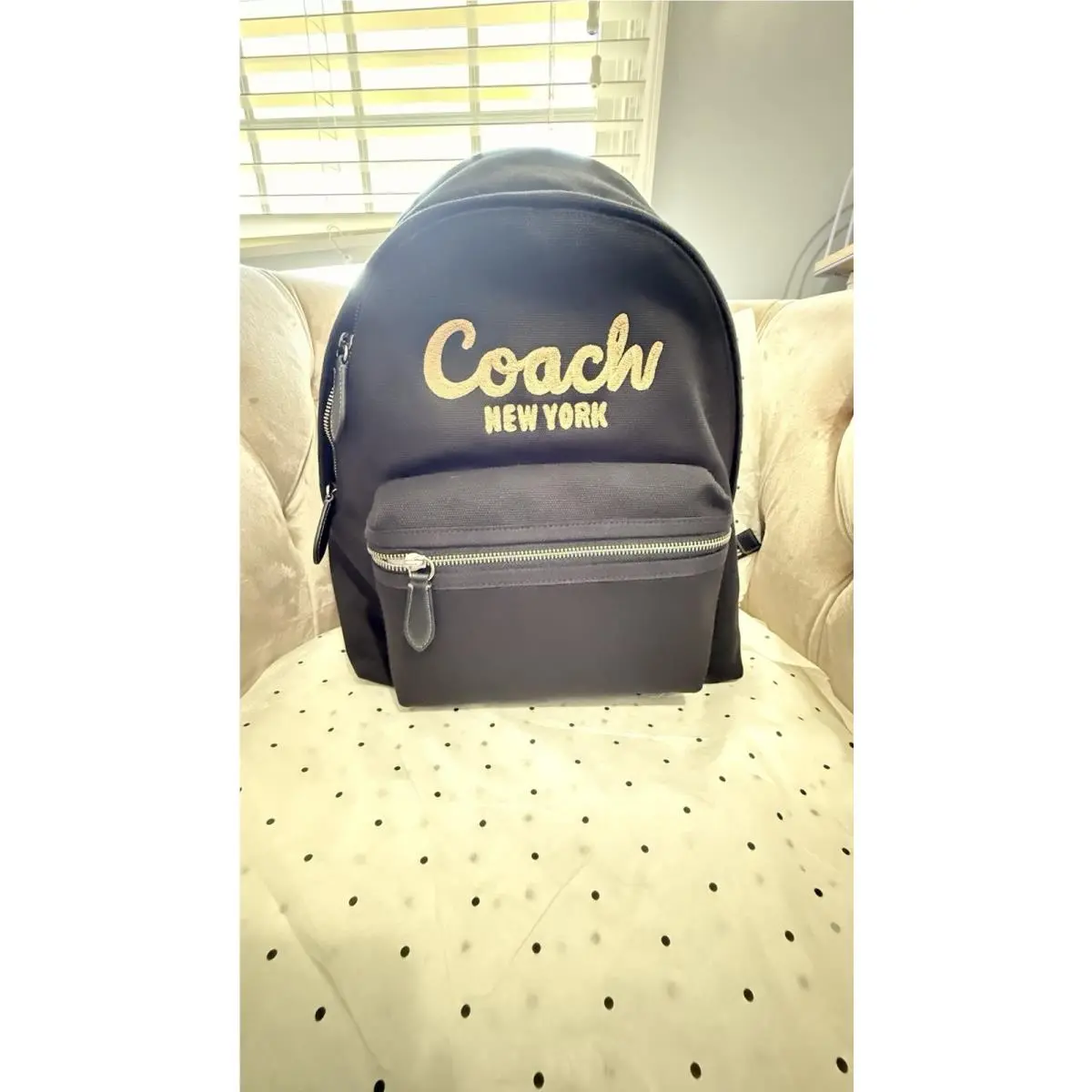 Coach Men’s Large Cargo Backpack Bag Black CAM76 Canvas Leather