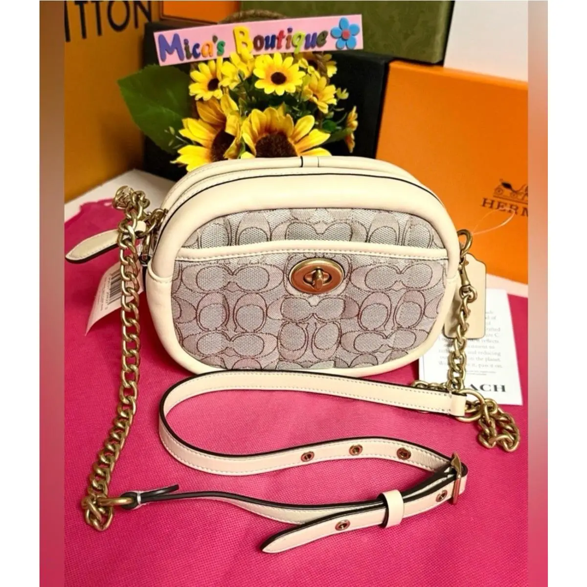 Coach Small Camera Bag In Signature Jacquard with Quilting C5275