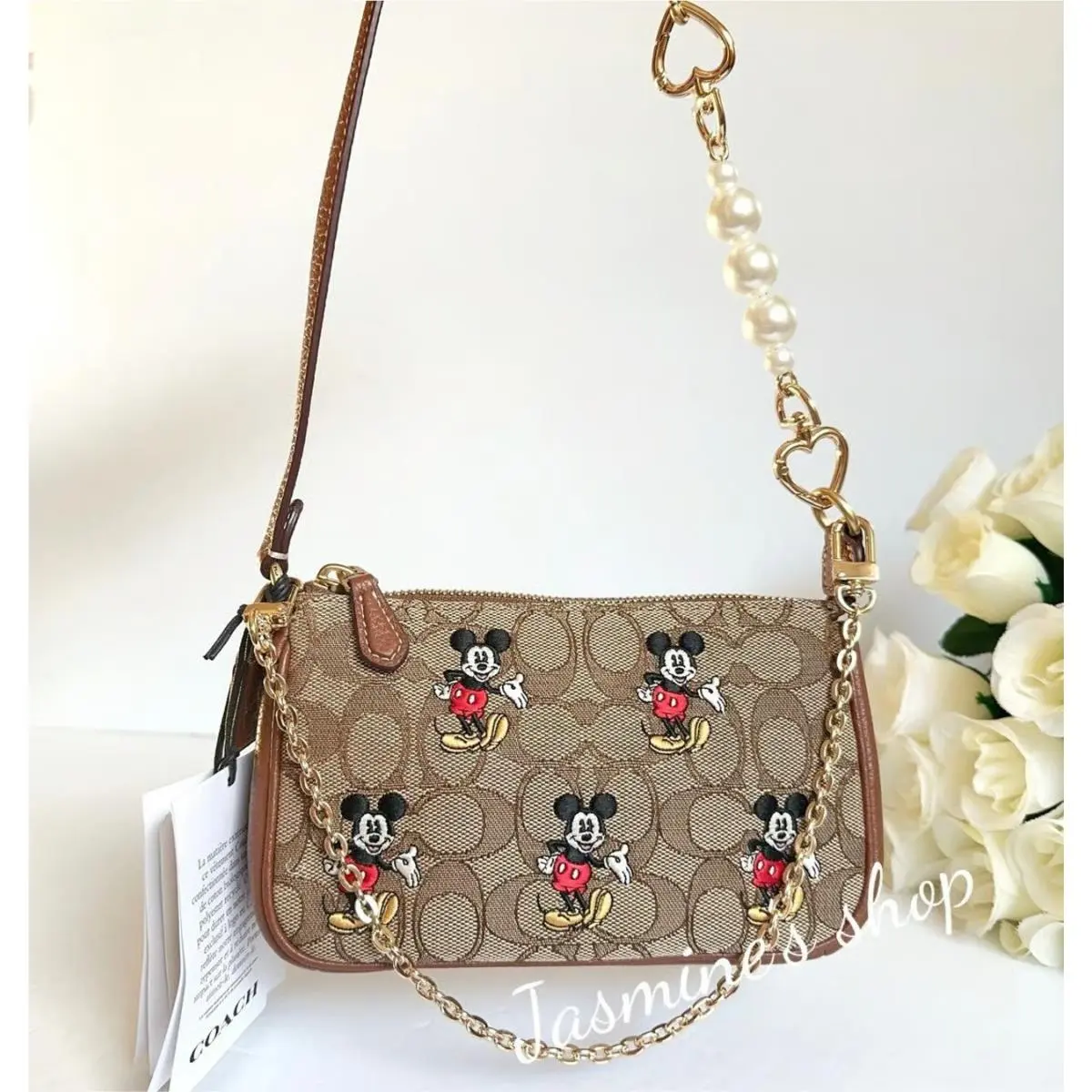 Disney X Coach Nolita 19 In Signature Jacquard with Mickey Mouse Print CN507