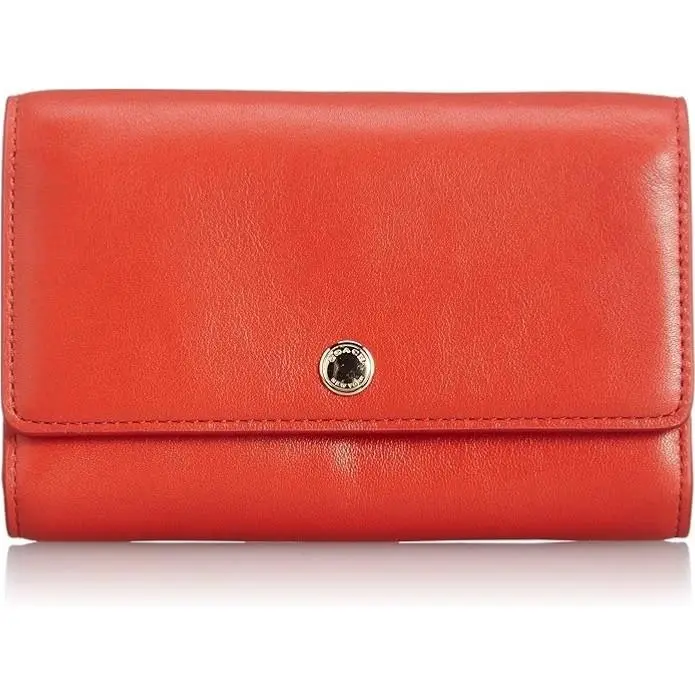 Coach Phone Crossbody Purse Red Watermelon Smooth Leather Small 63154