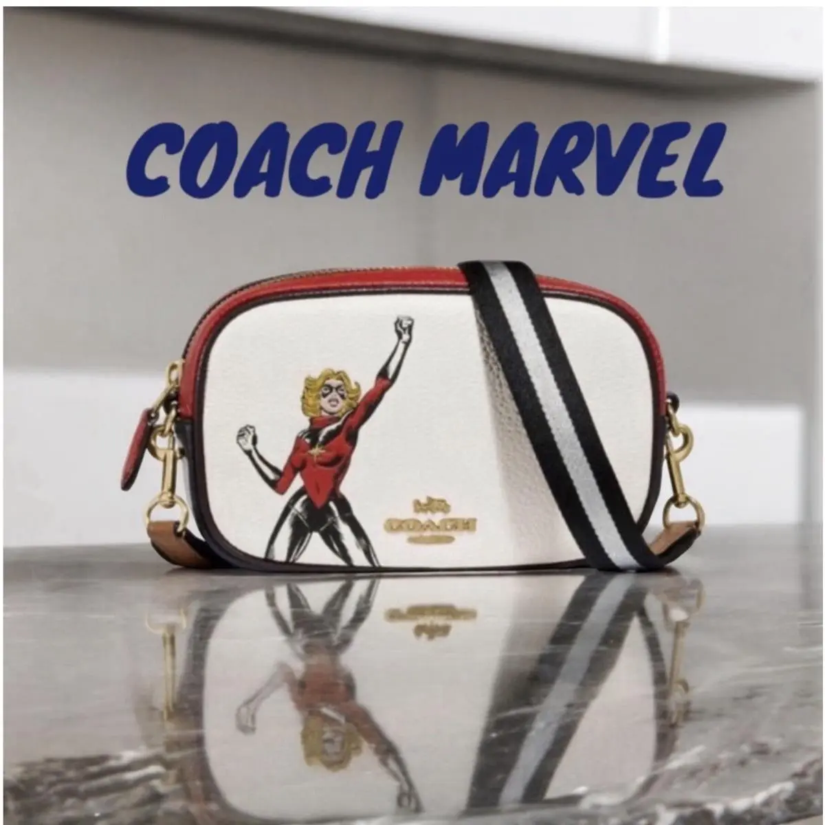 Coach Marvel Convertible Beltmessenger Bag W/carol Danvers