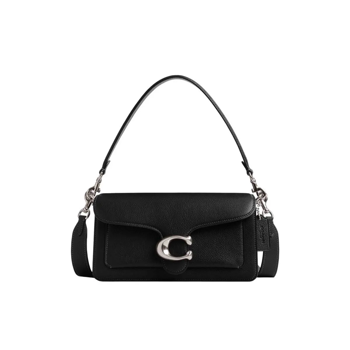 Auhentic Coach CH857 Tabby Shoulder Bag 26 Black Spazzolato Leather Pp