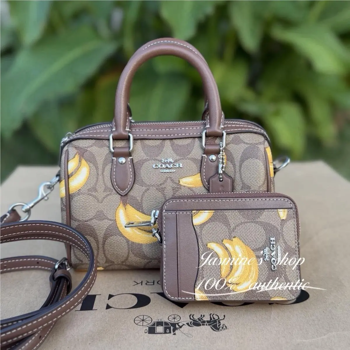 Coach CR246 Mini Rowan Crossbody In Signature with Banana Print