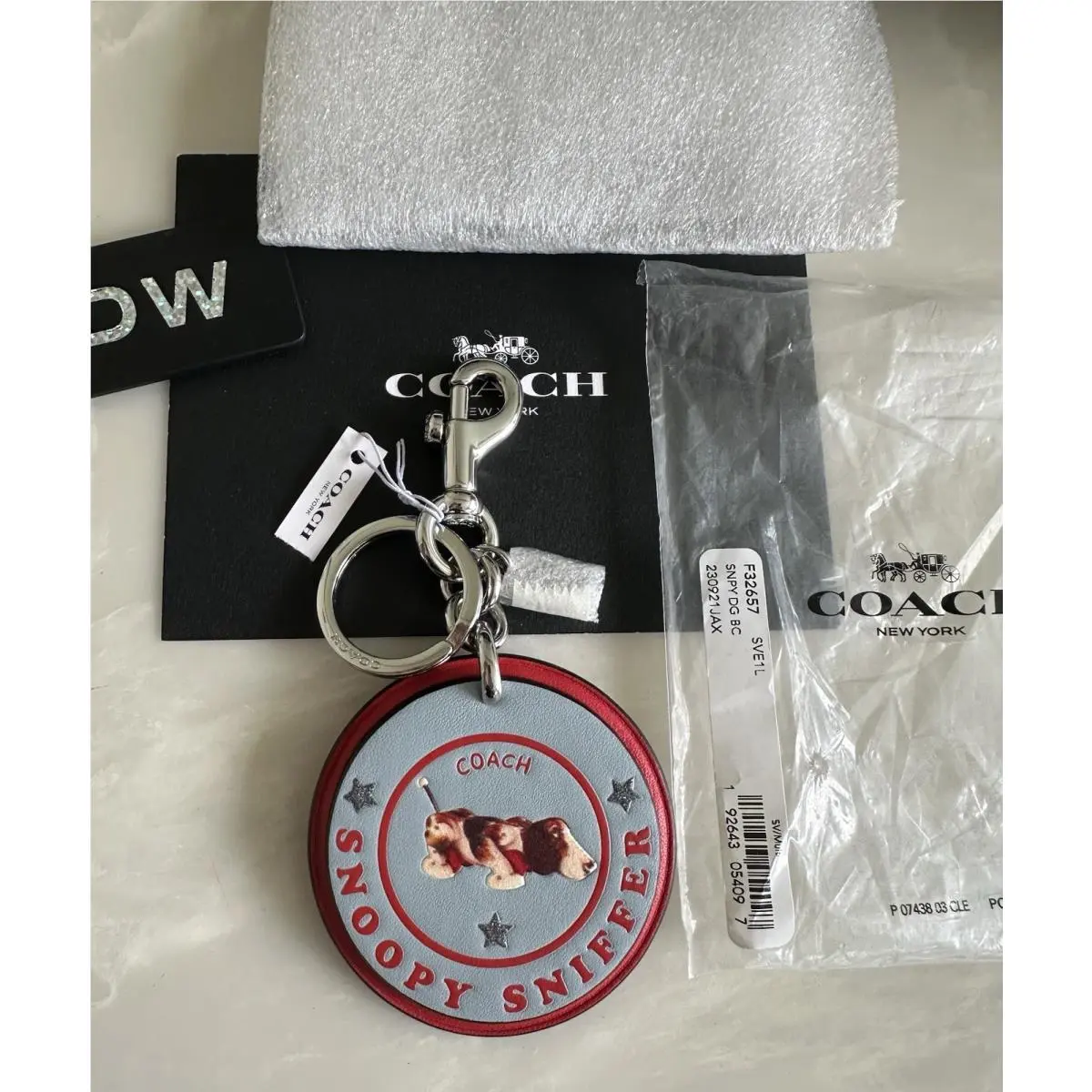 Coach Snoopy Dog Bag Charm Keyring Fob 32657