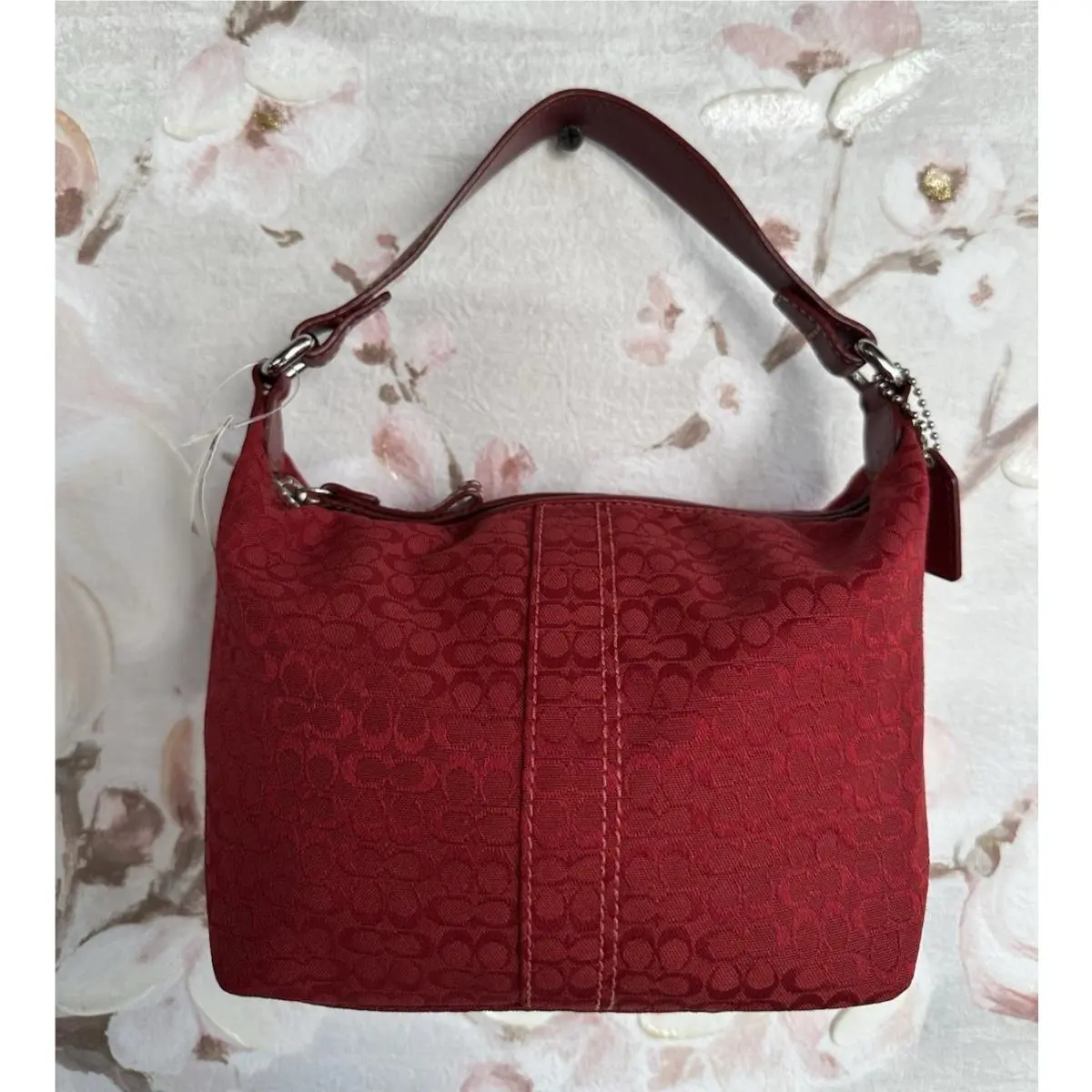 Coach Soho Vintage Mini Signature Top Handle Red Canvas Bag F40589