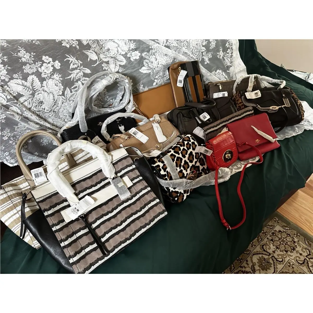 Large Lot Of 7 Coach Handbags