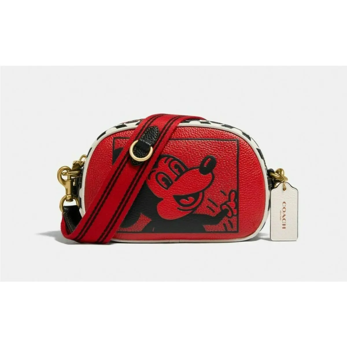 Coach Disney Mickey Mouse X Keith Haring Badge Camera Unonped Red/blk/white