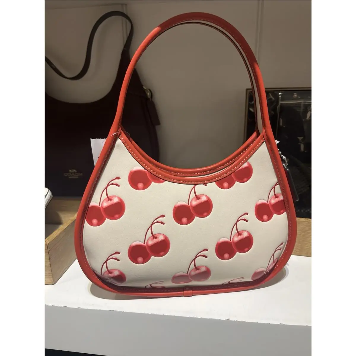 Coach Ergo Bag In Coachtopia Leather with Cherry Print Cloud Multi CL754