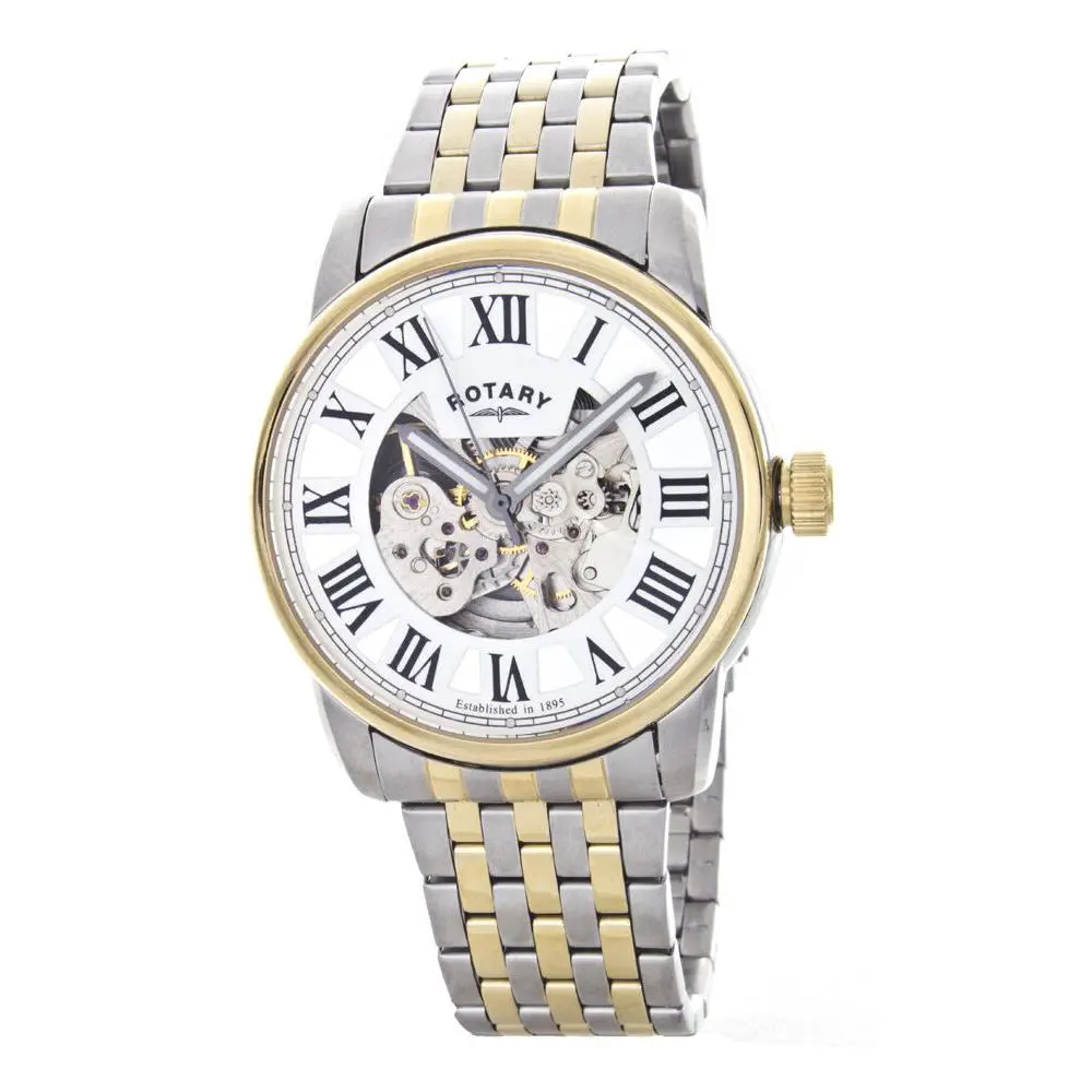 Mens Skeletonize White Dial Stainless Steel Bracelet Watch GB00401/21 by Rotary