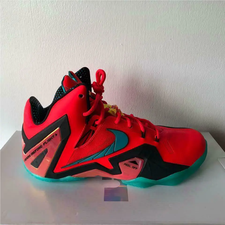 Nike shoes - Nike LeBron 11 - LeBron - 642846 600 - Laser Crimson/Turbo Green-Black (UPC: 091204143617) 3