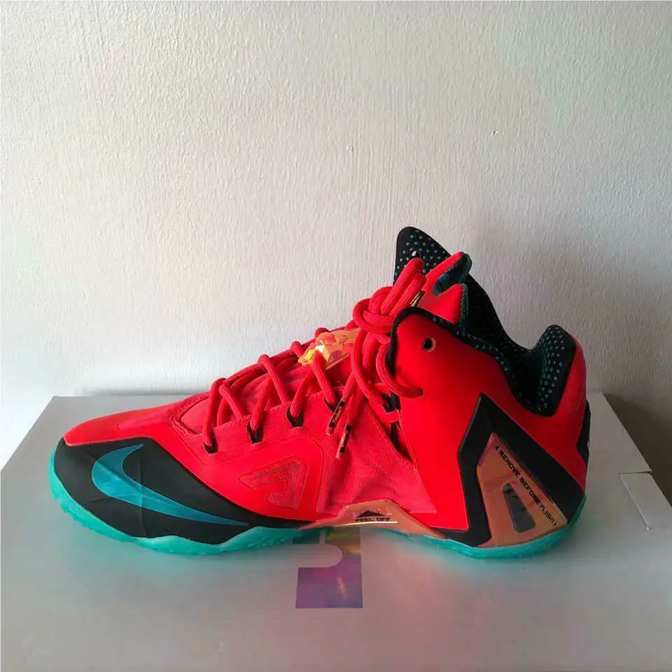 Nike shoes - Nike LeBron 11 - LeBron - 642846 600 - Laser Crimson/Turbo Green-Black (UPC: 091204143617) 5