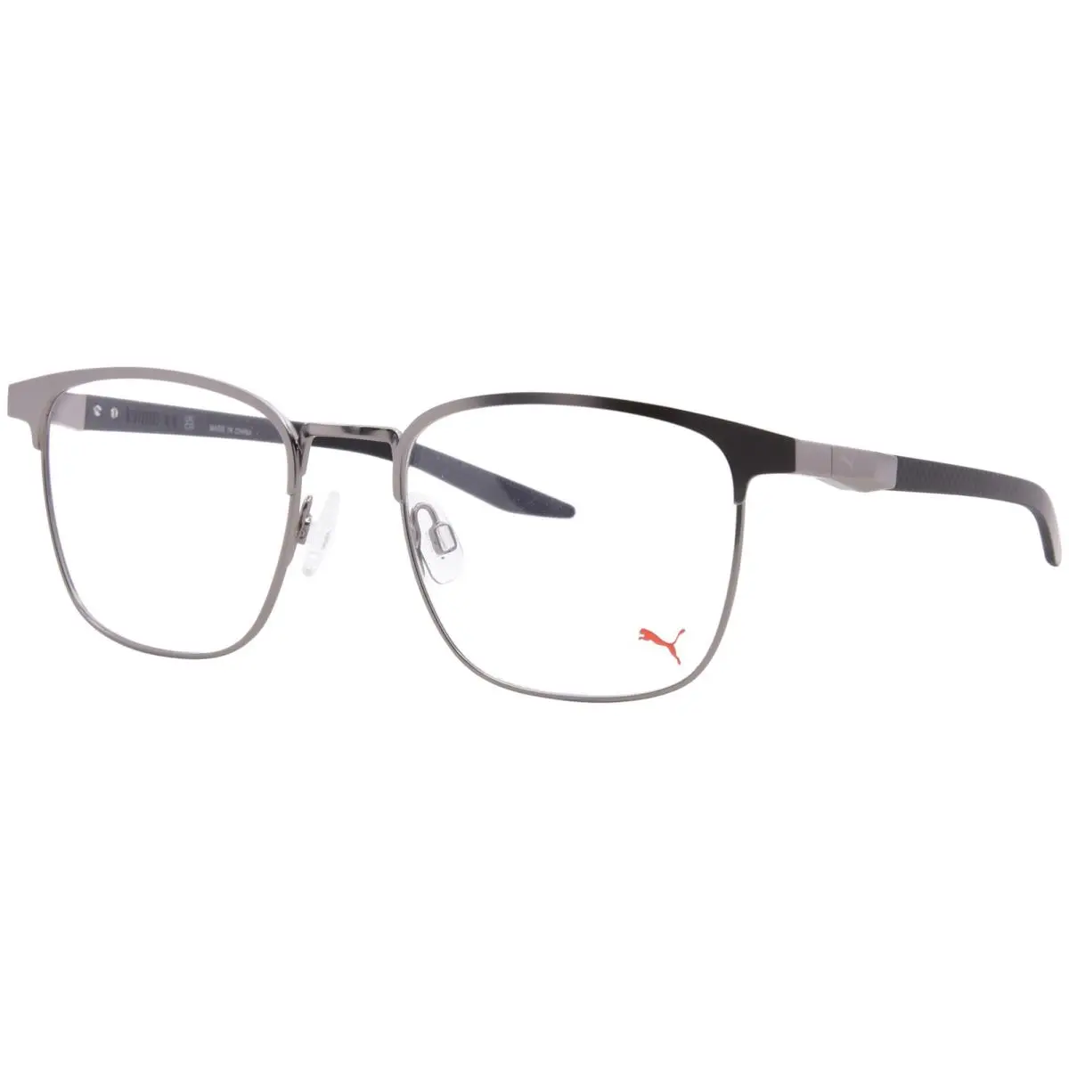 Puma PU0420O 003 Eyeglasses Men`s Ruthenium/black Full Rim Rectangle Shape 53mm