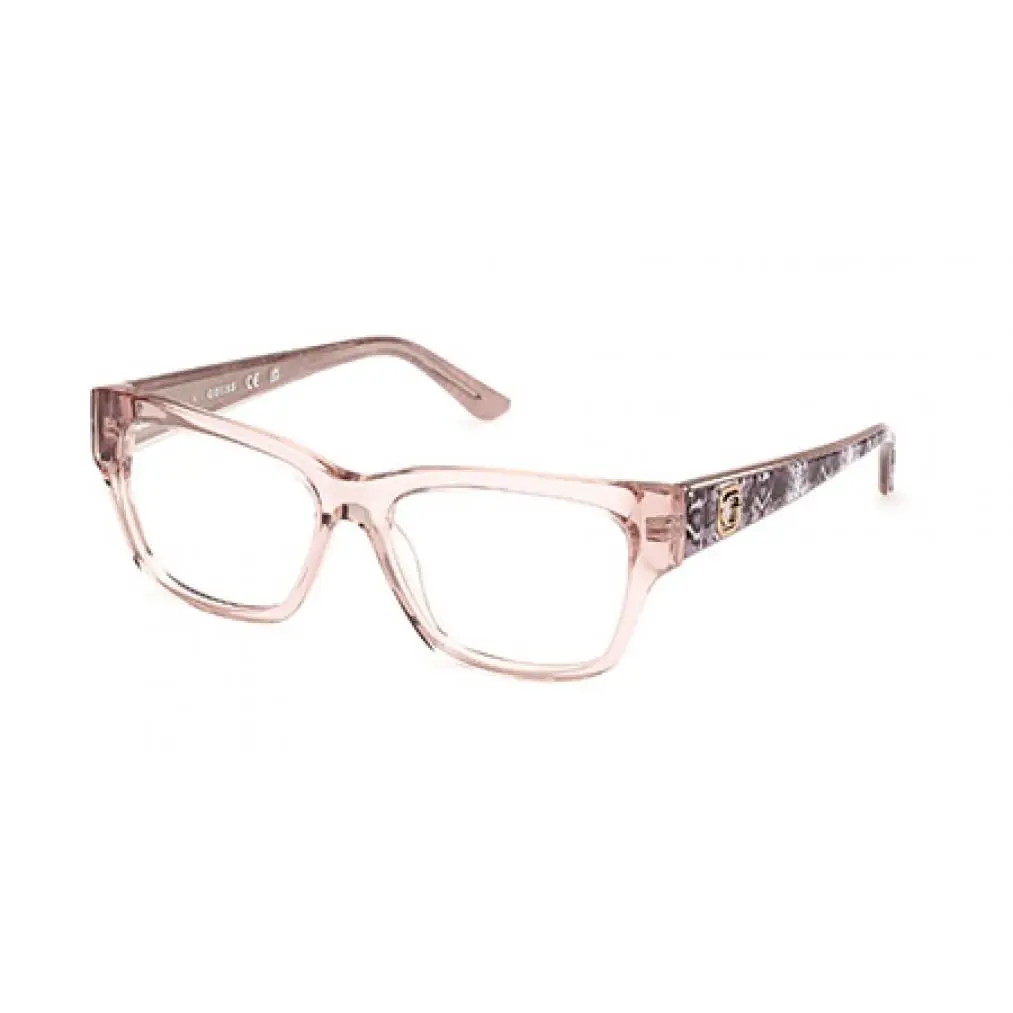 Guess GU 50126 Eyeglasses 057 Shiny Beige - Animal Monocolor