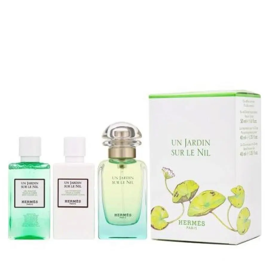 Hermes Un Jardin Sur Le Nil Set: Edt 1.6 Oz + 1.3 Oz BL + 1.3 Oz SG