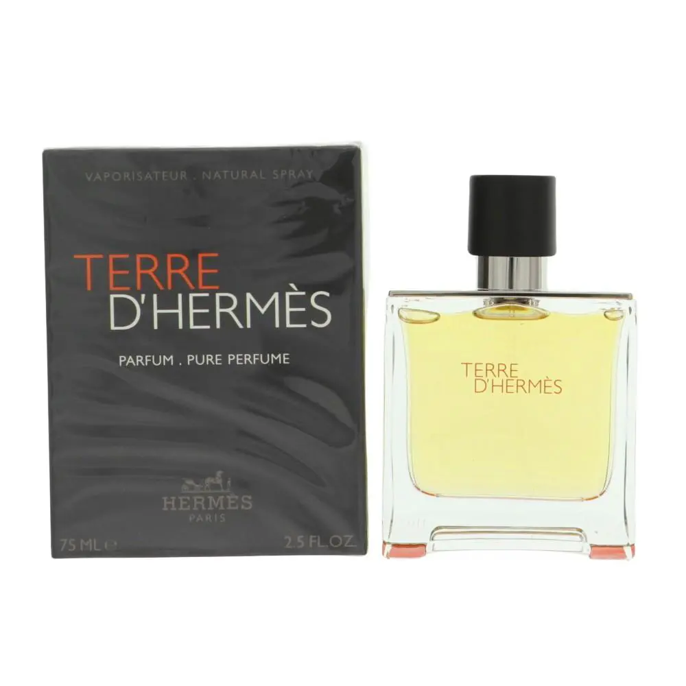 Terre D`hermes by Hermes Box For Men 2.5 Oz Pure Parfum Spray