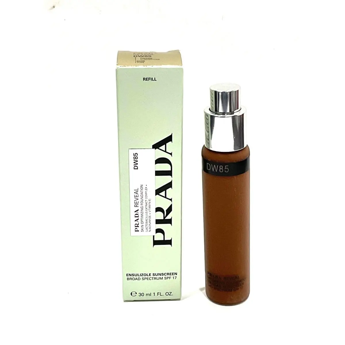 Prada Reveal Skin Optimizing Foundation DW 85 Sunscreen SPF17 Refill 1 fl oz