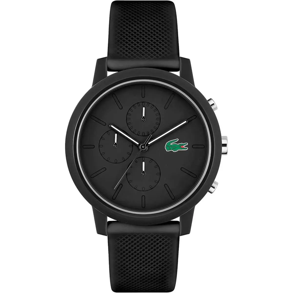 Lacoste Unisex L.12.12. 2011243 Chrono TR90 Black Rubber Strap Watch 43mm