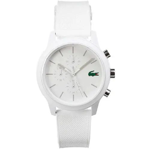 Lacoste Unisex L.12.12. 2010974 Chrono TR90 White Rubber Strap Watch 43mm