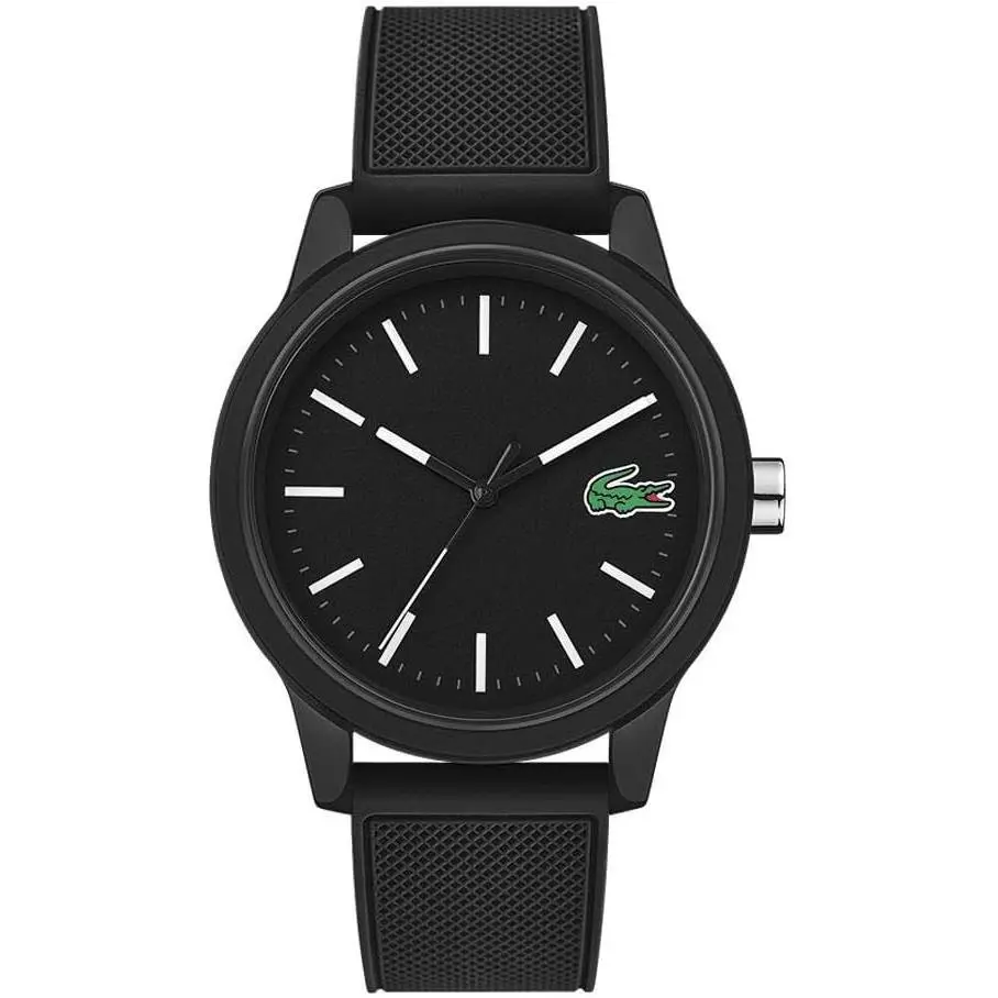 Lacoste Unisex L.12.12. 2010986 TR90 Black Silicone Strap Watch 42mm
