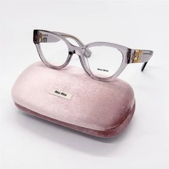 MU01VV 12W1O1 Pink Clear Women Eyeglasses Miu Miu Vmu 01V