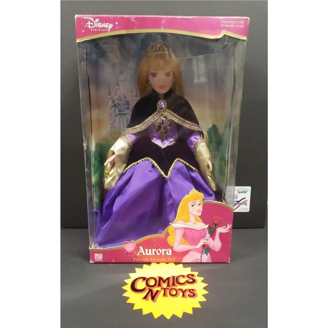 Disney Princess Porcelain Doll Aurora Brass Key Collectibles Holiday Jewels