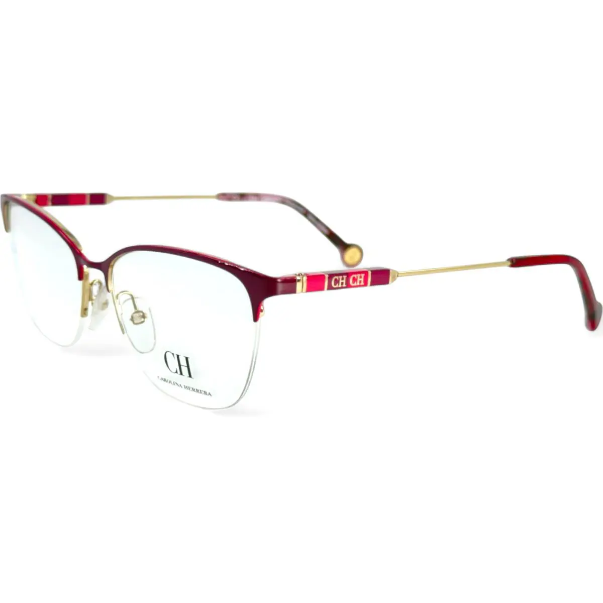 Carolina Herrera VHE163K Womens Semi Rimless Eyeglass Frame 0A93 Burgundy 54-16