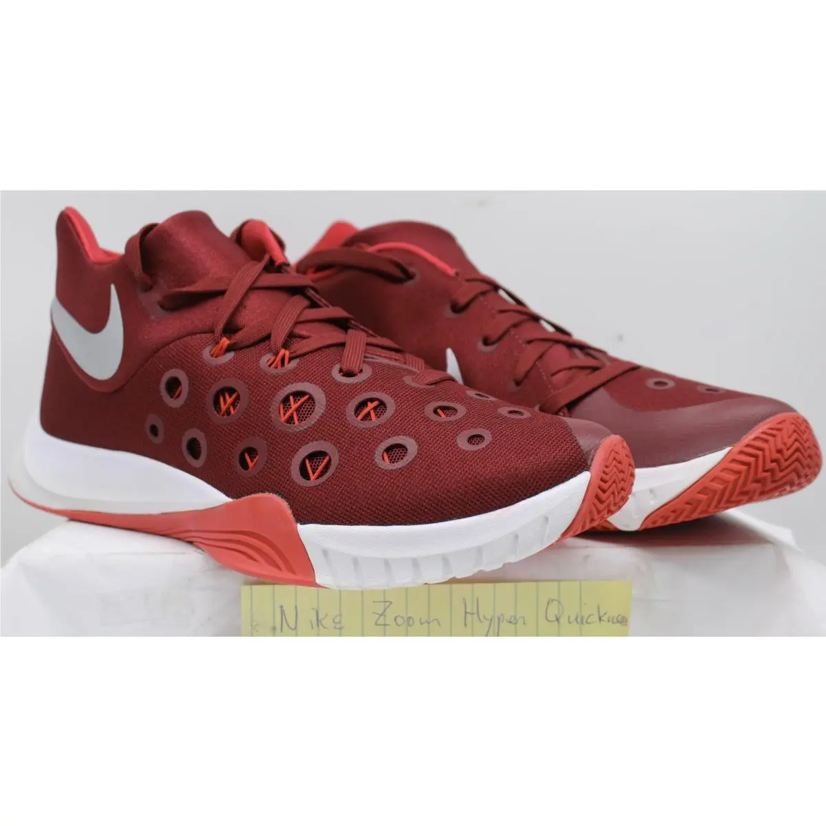Nike Men`s Zoom Hyper Quickness Basketball Shoes Team Red SZ 6 US