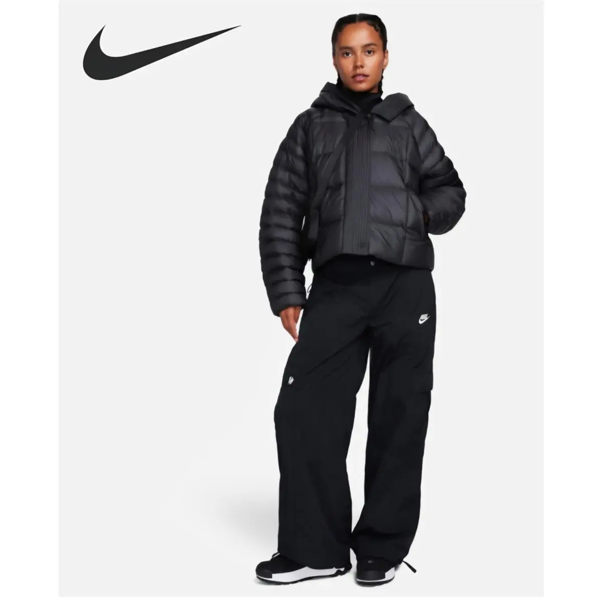 Nike clothing - Nike Sportswear Swoosh Puffer PrimaLoft Jacket - FB8729-010 - Black (UPC: 0196607991558) 0