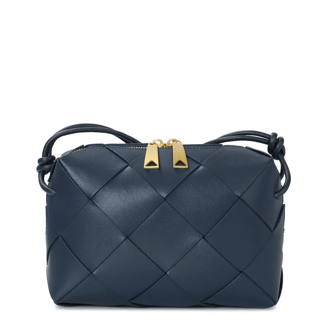 Tiffany Fred Paris Smooth Woven Leather Crossbody Women`s Blue by Louis Vuitton
