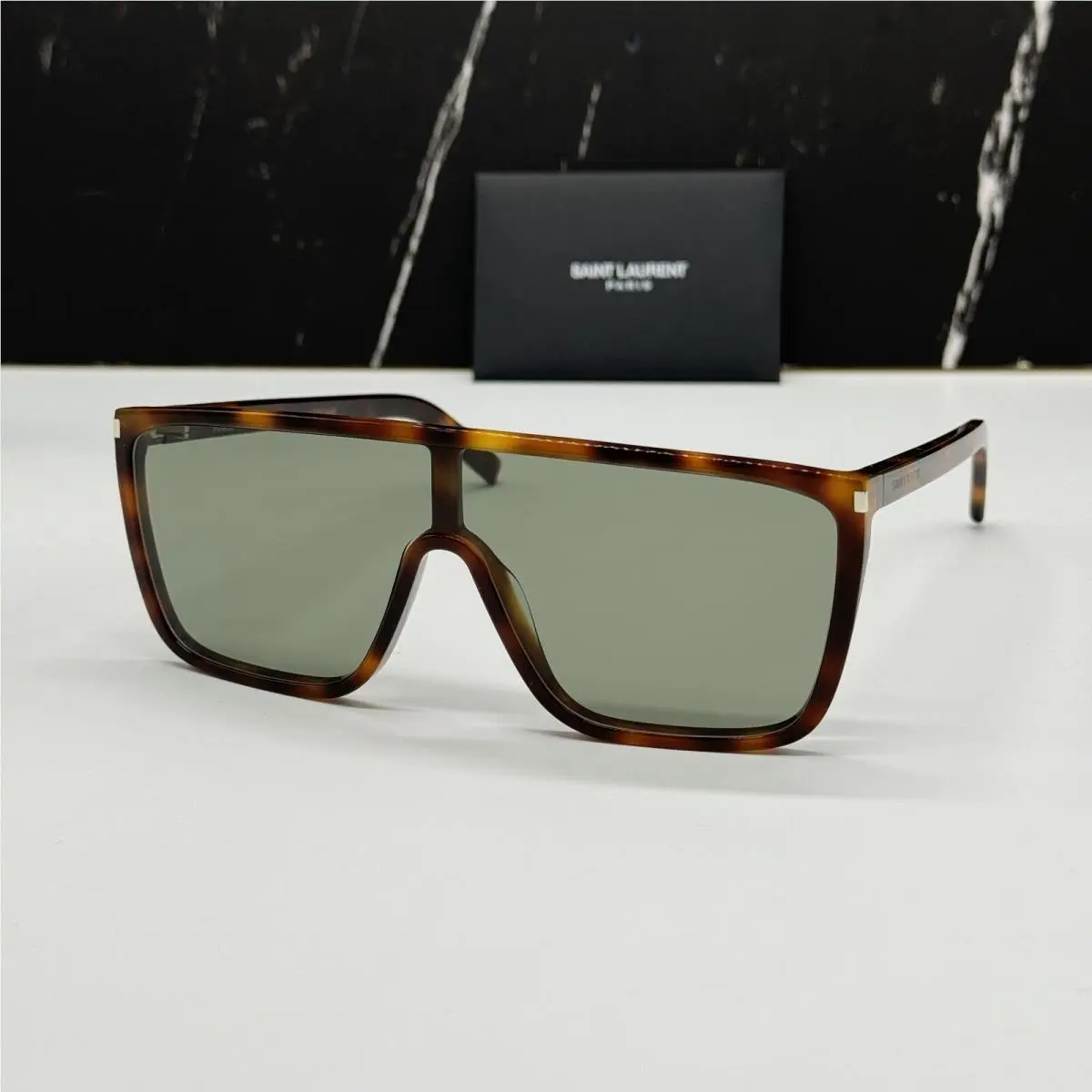 Saint Laurent SL 364 Mask Ace 002 Unisex Sunglasses SL364 Brown Eyewear by Yves Saint Laurent