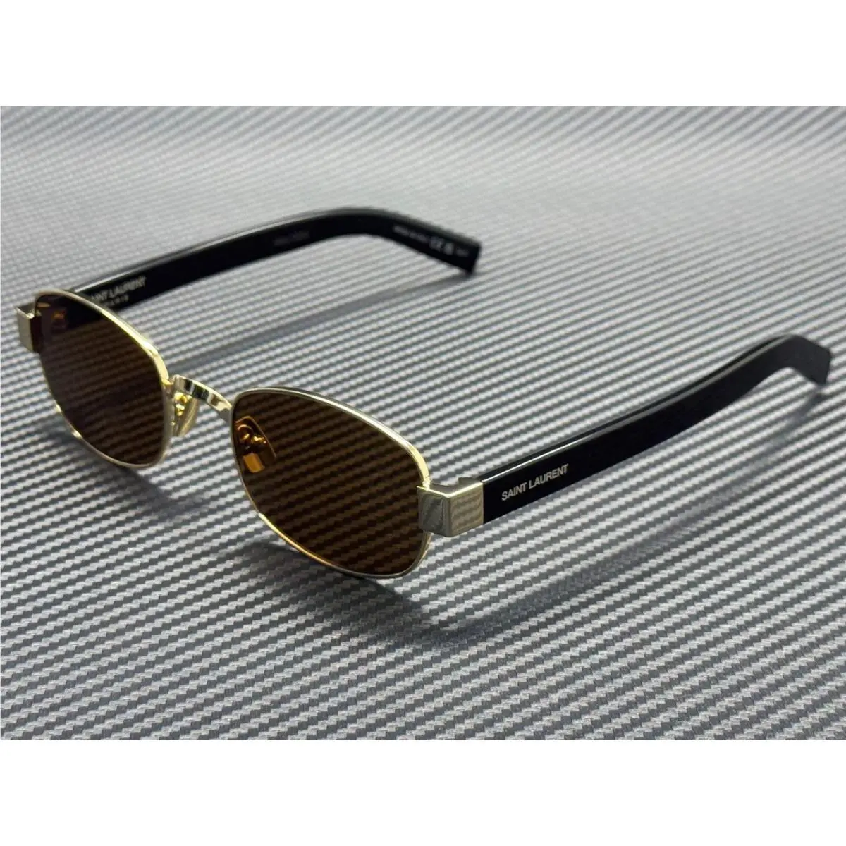 Saint Laurent SL 706 001 Gold Brown Unisex 53 mm Sunglasses by Yves Saint Laurent