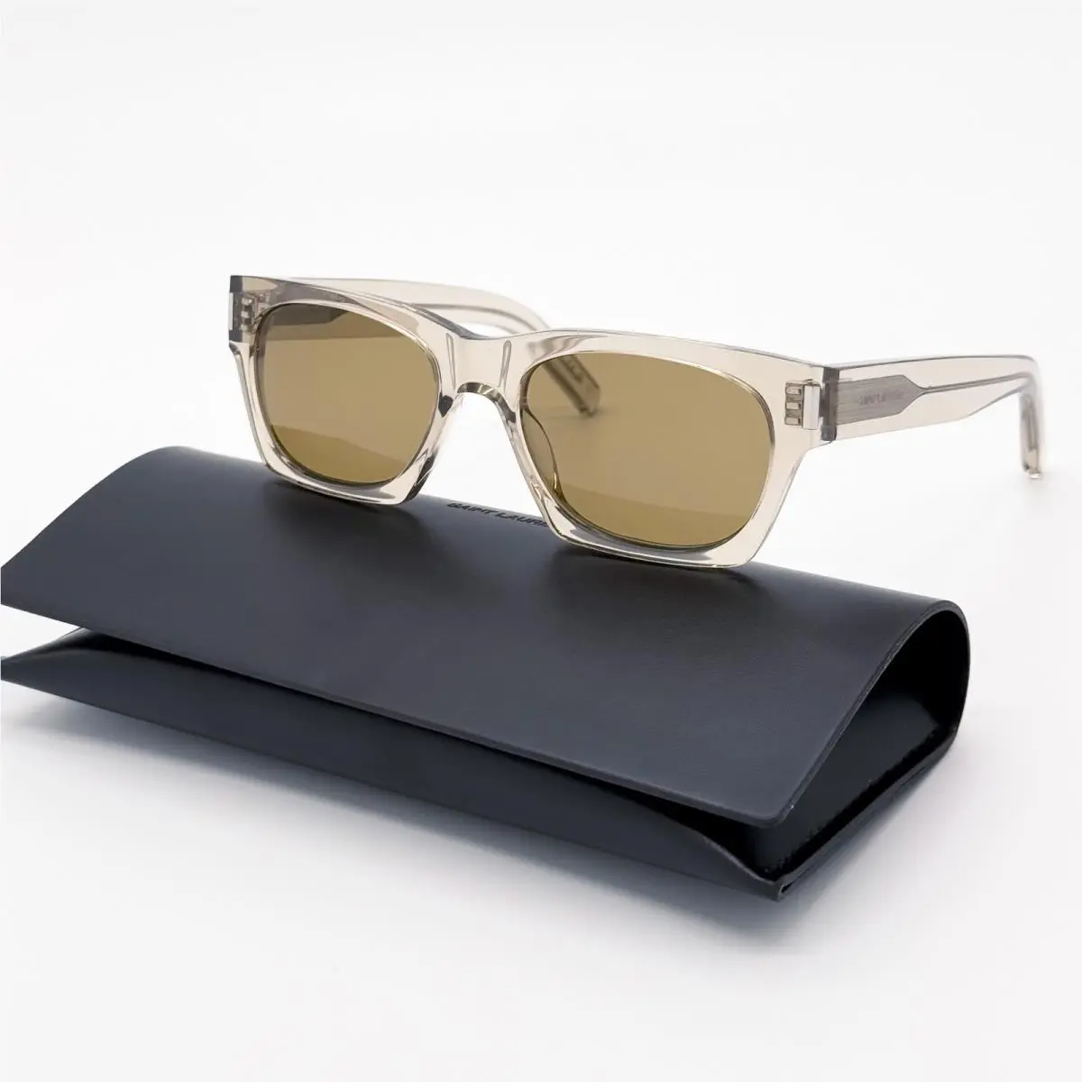 Saint Laurent SL402 018 Sunglasses Unisex Beige Square SL 402 018 by Yves Saint Laurent